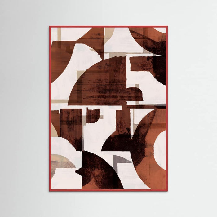Red Wood Abstract Rust & Form Poster