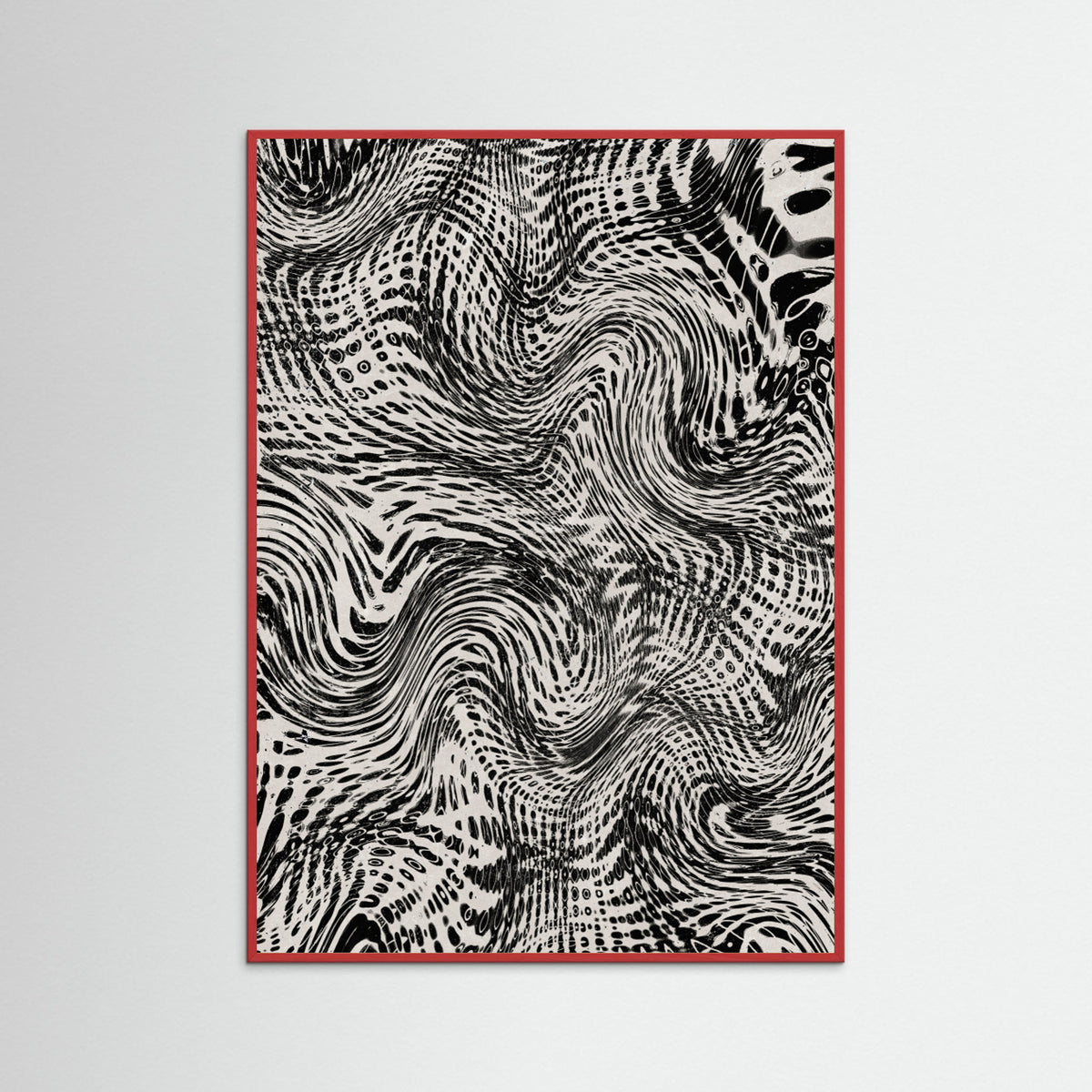 Red Wood Black And White Net Pattern Poster