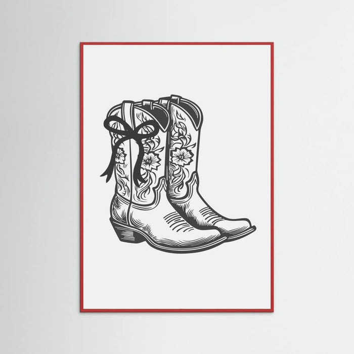 Black Cowgirl Boots with Bow Poster – Poster und Kunstdruck