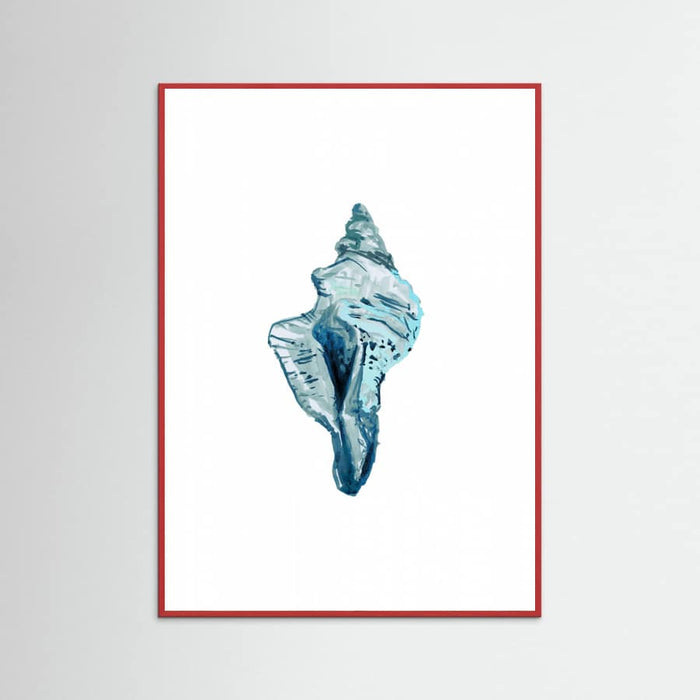 Blue Seashell On White Background No4 Poster – poster och konsttryck