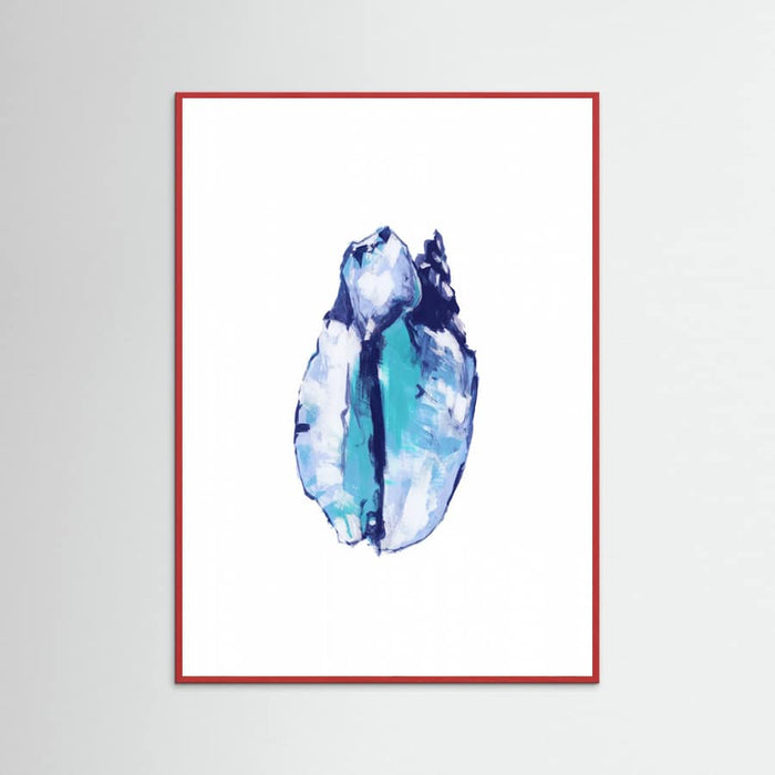 Blue Seashell On White Background No5 Poster – Poster und Kunstdruck