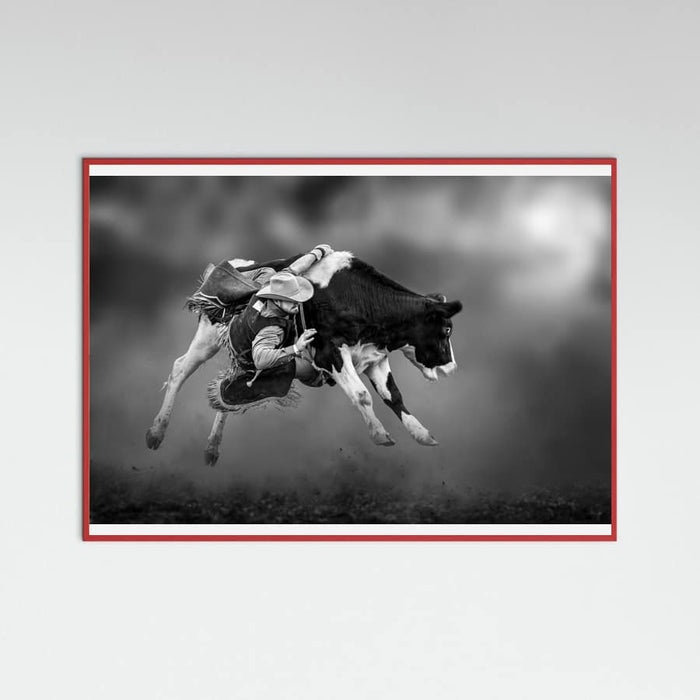 Red Wood Bucking Calf Ride Poster
