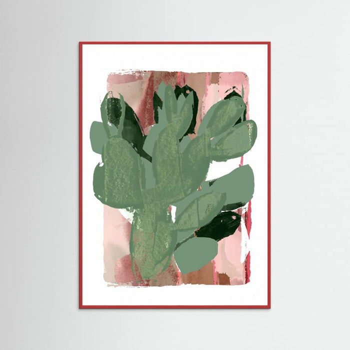 Red Wood Cactus Green Pink 3 Poster