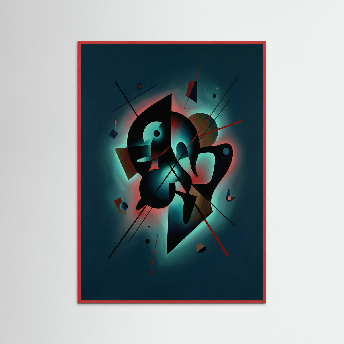 Red Wood Dark Geometric Flow