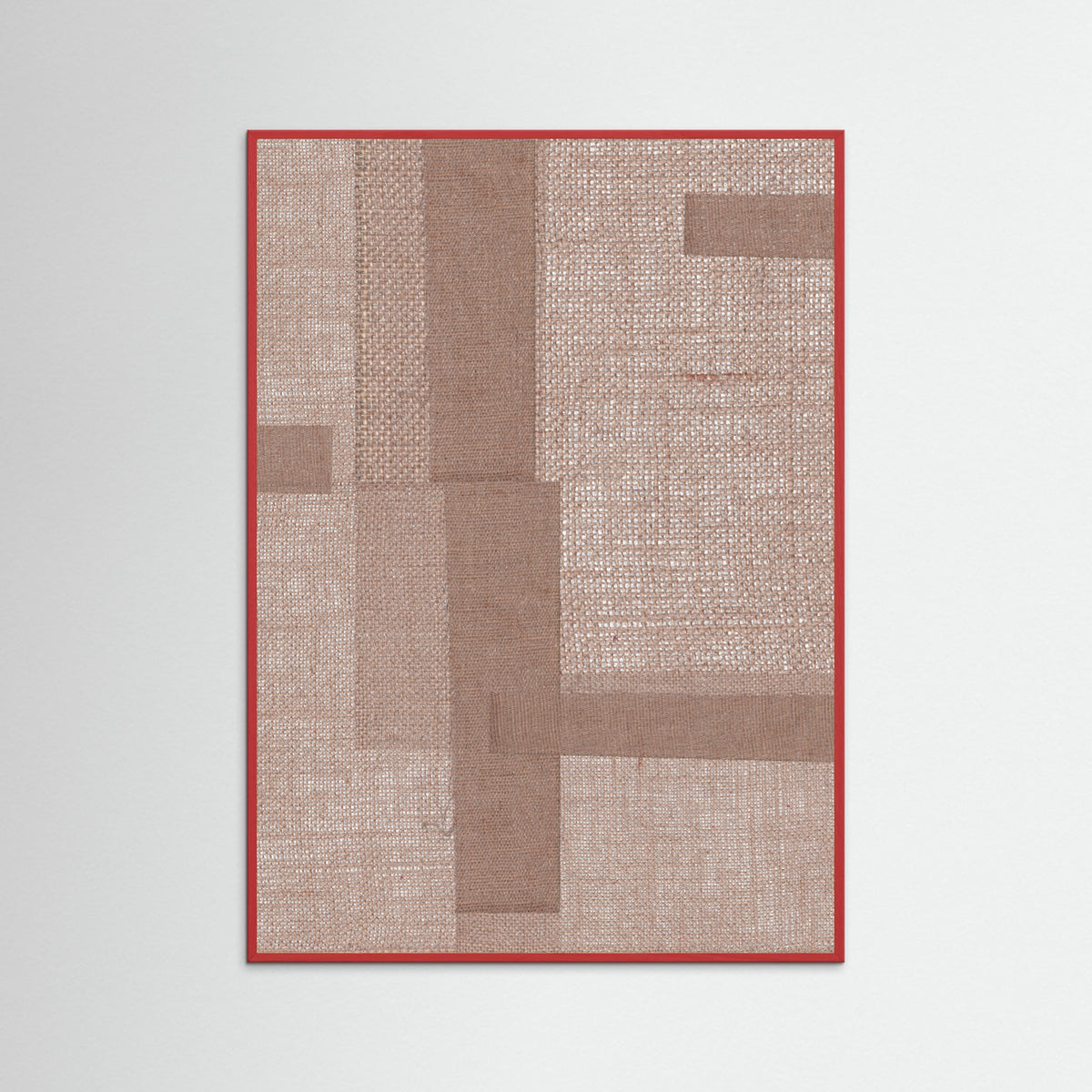 Red Wood Fabric Pattern Collage No.5 Poster