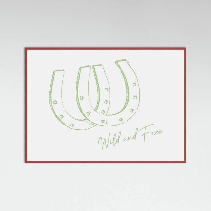 Horseshoe Wild and Free Sage Green Poster – plakat og kunsttryk