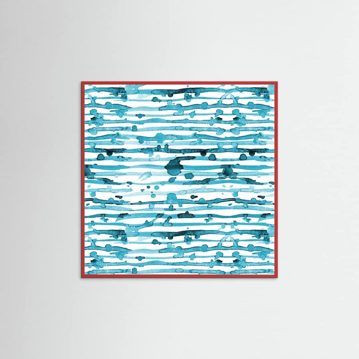 Póster Indigo Teal Line Splatter Watercolor – póster e impresión artística