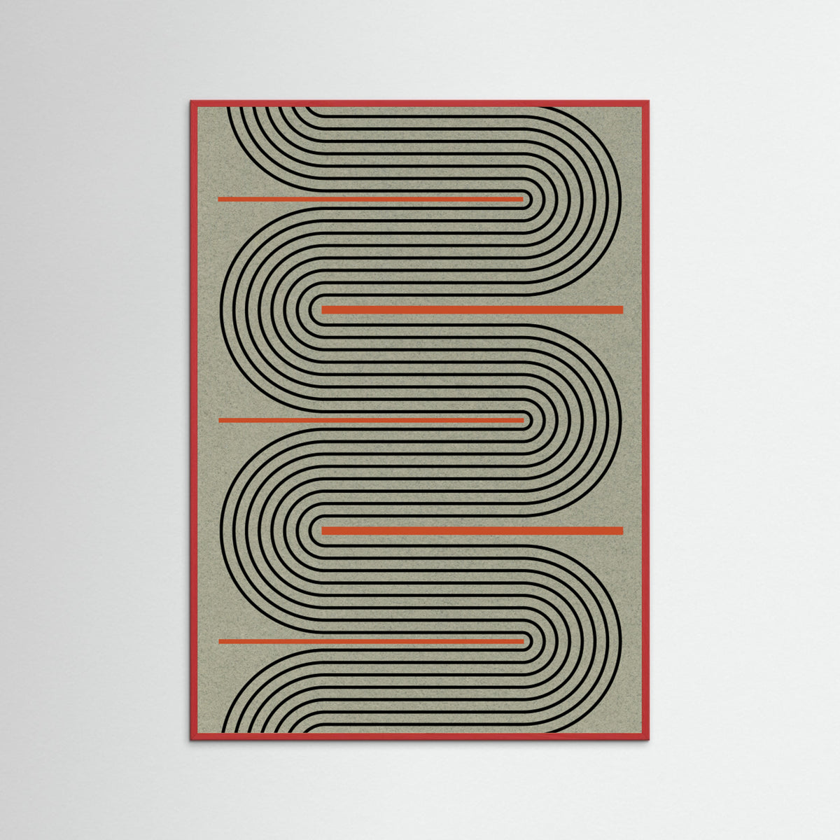 Red Wood Modern Contemporary Balance No.1 Poster