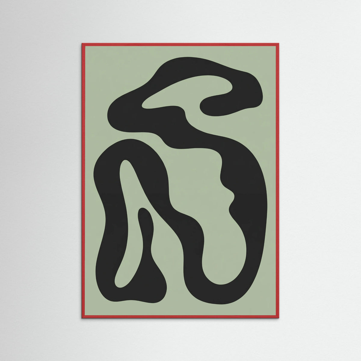 Red Wood Organic Shapes Abstraction