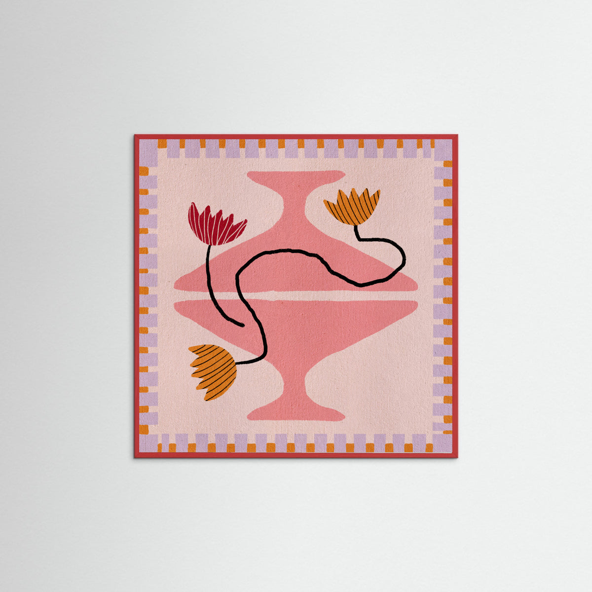 Red Wood Out of Vase Blooms 8 Poster