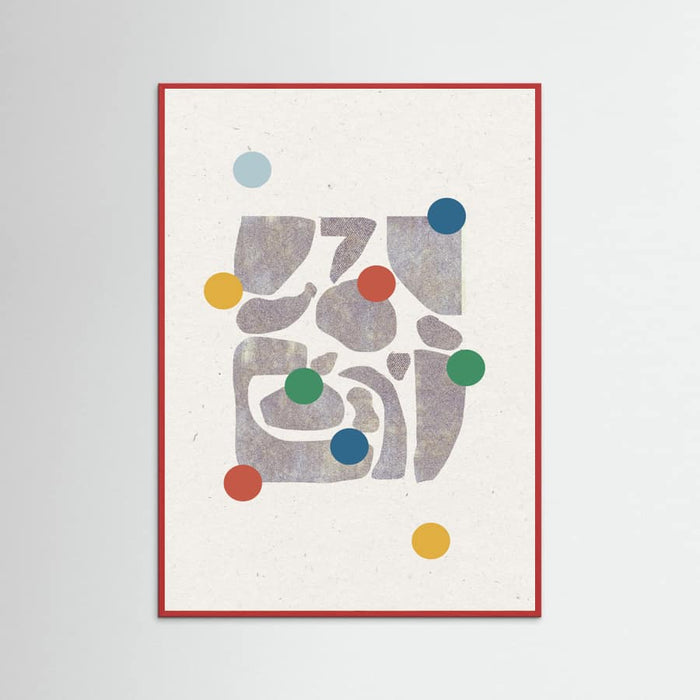 Retro Dots and Paper Poster – plakat og kunsttryk