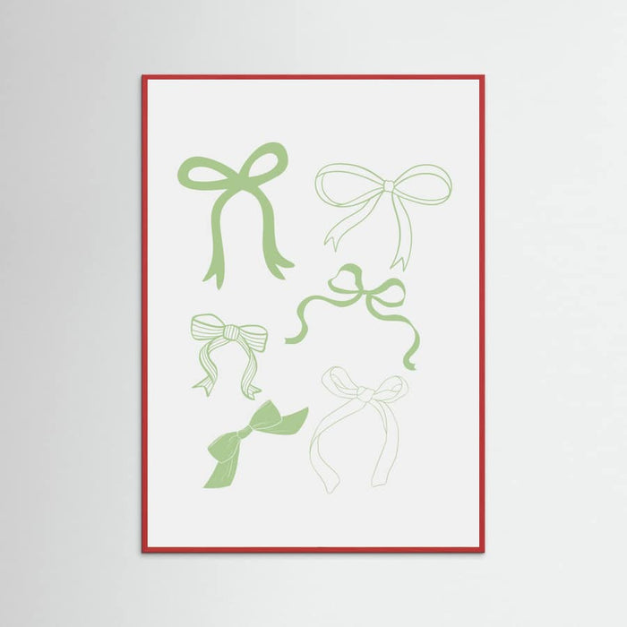 Sage Green Bows -juliste – juliste ja taidepainatus