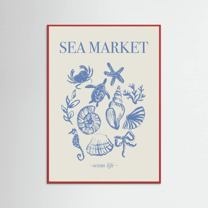 Sea Market Blue Artprint Poster – Poster und Kunstdruck