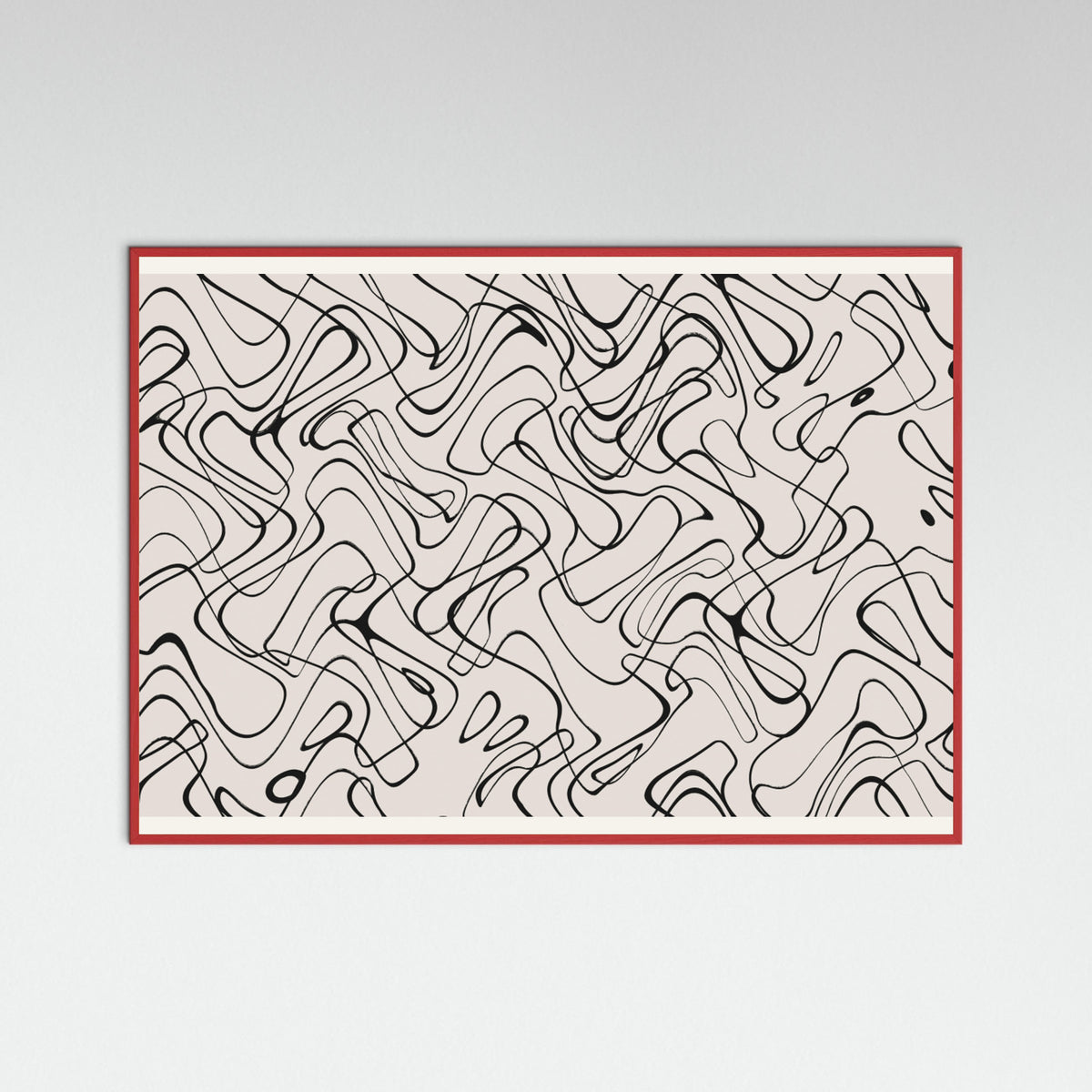 Red Wood Thin Shakey Lines Poster