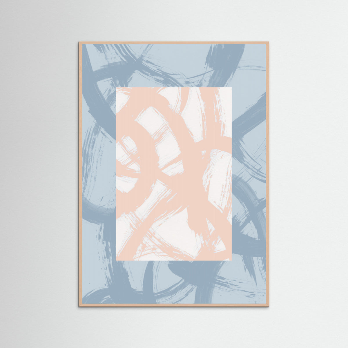 Rose Wood Abstract Brush Strokes 98A Poster
