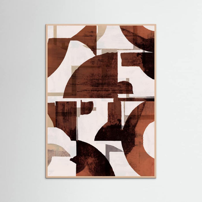 Rose Wood Abstract Rust & Form Poster