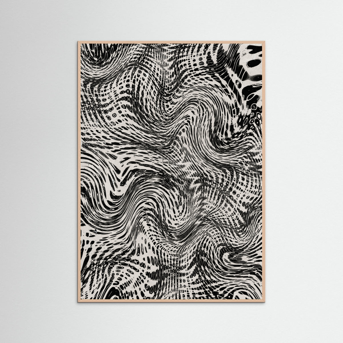 Rose Wood Black And White Net Pattern Poster