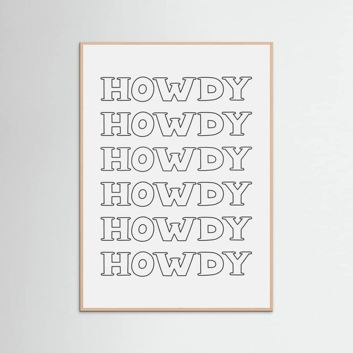 Black Howdy -juliste – juliste ja taidepainatus