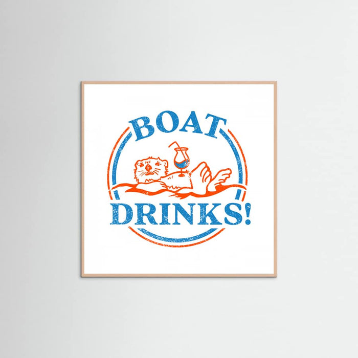 Boat Drinks Cocktail Drinking Otter Poster – plakat og kunsttryk