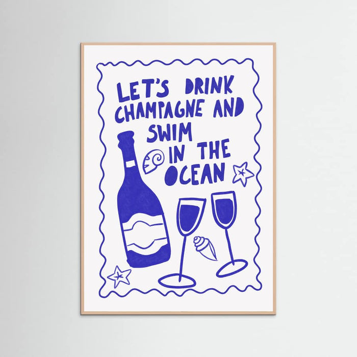 Plakat Champagne by the ocean – plakat i druk artystyczny