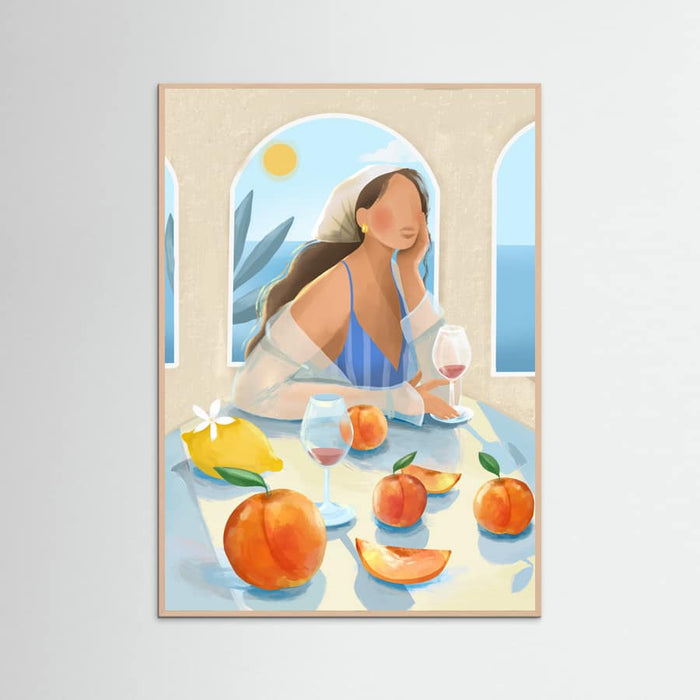 Girl with peaches Poster – poster and art print