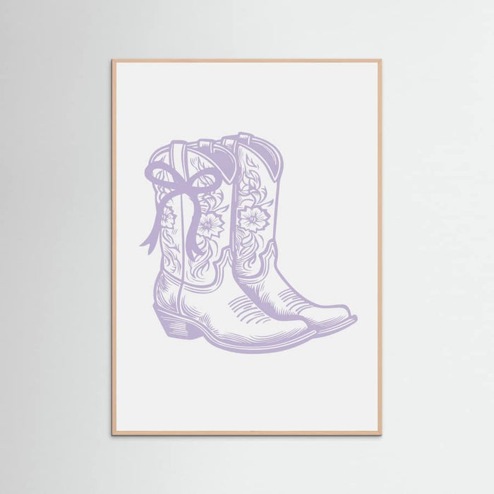 Purple Cowgirl Boots with Bow Poster – Poster und Kunstdruck