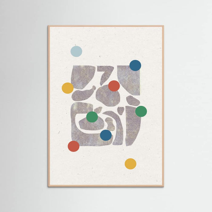 Retro Dots and Paper Poster – plakat og kunsttryk