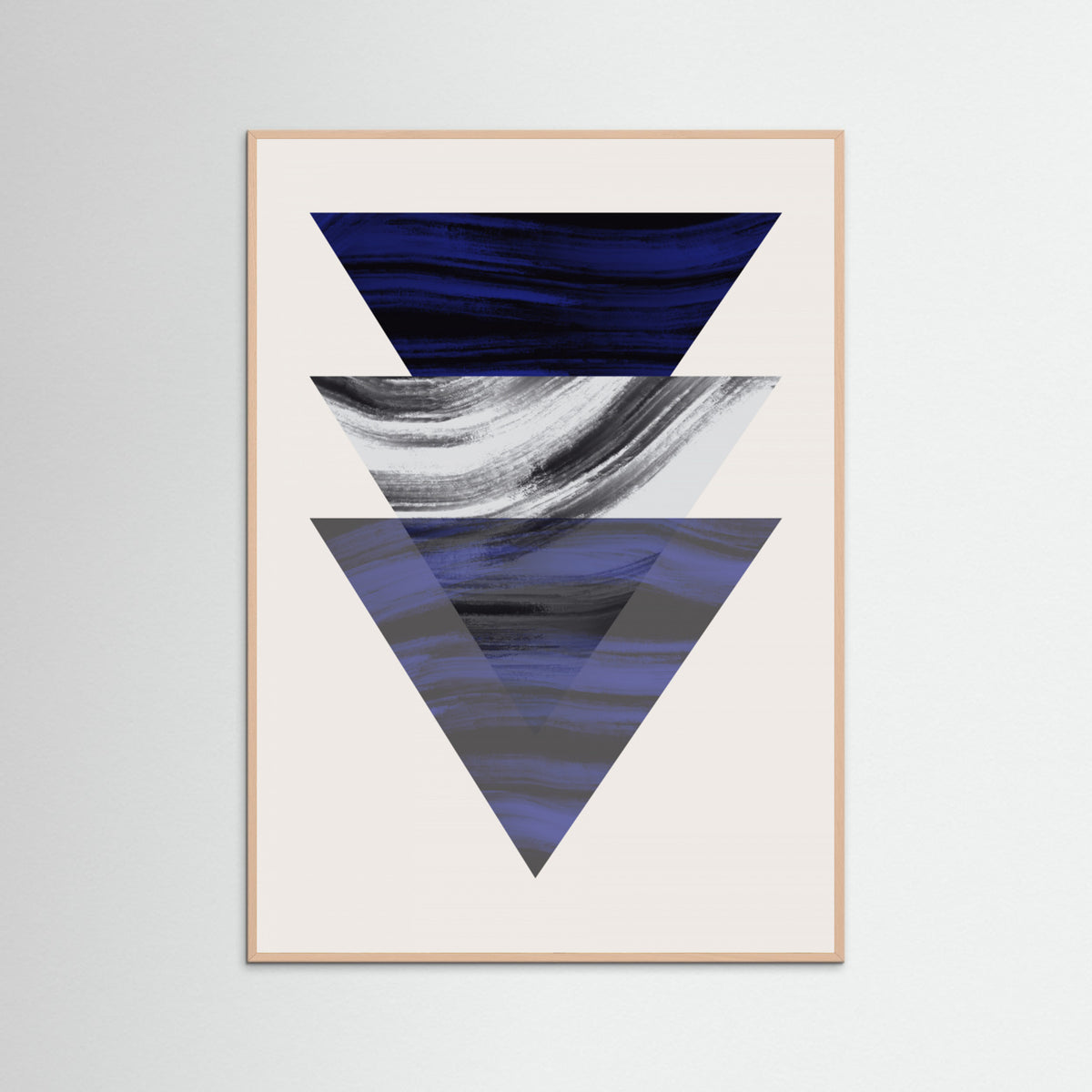 Rose Wood Three Triangular Geometric Poster