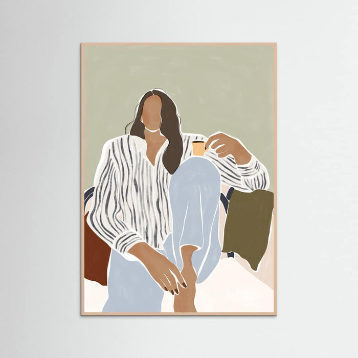 Poster Woman Enjoying a Cup of Espresso – poster e stampa artistica