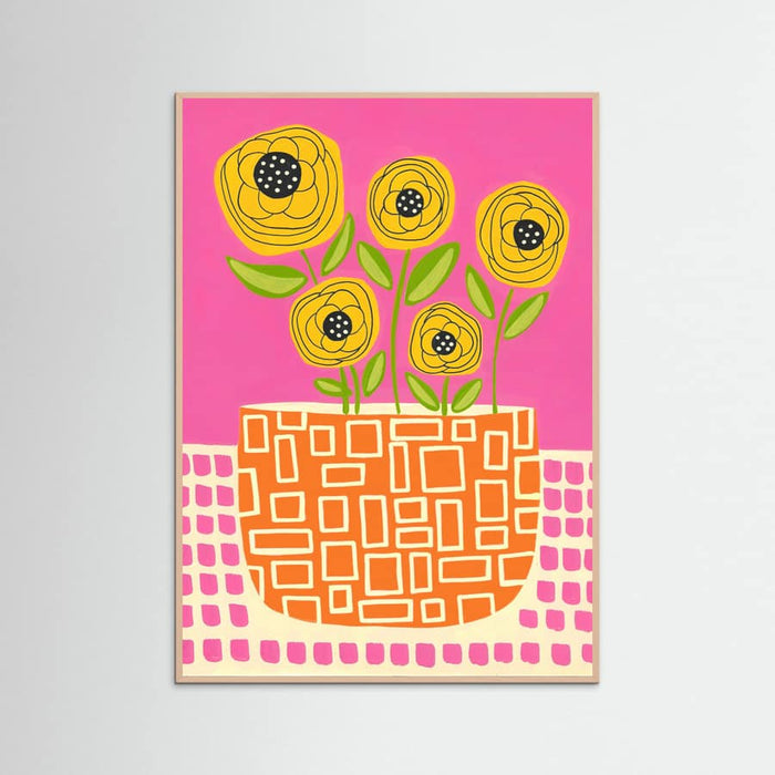 Rose Wood Yellow Roses Poster