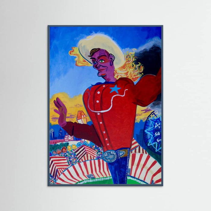 Teal Wood Big Tex Aflame Poster