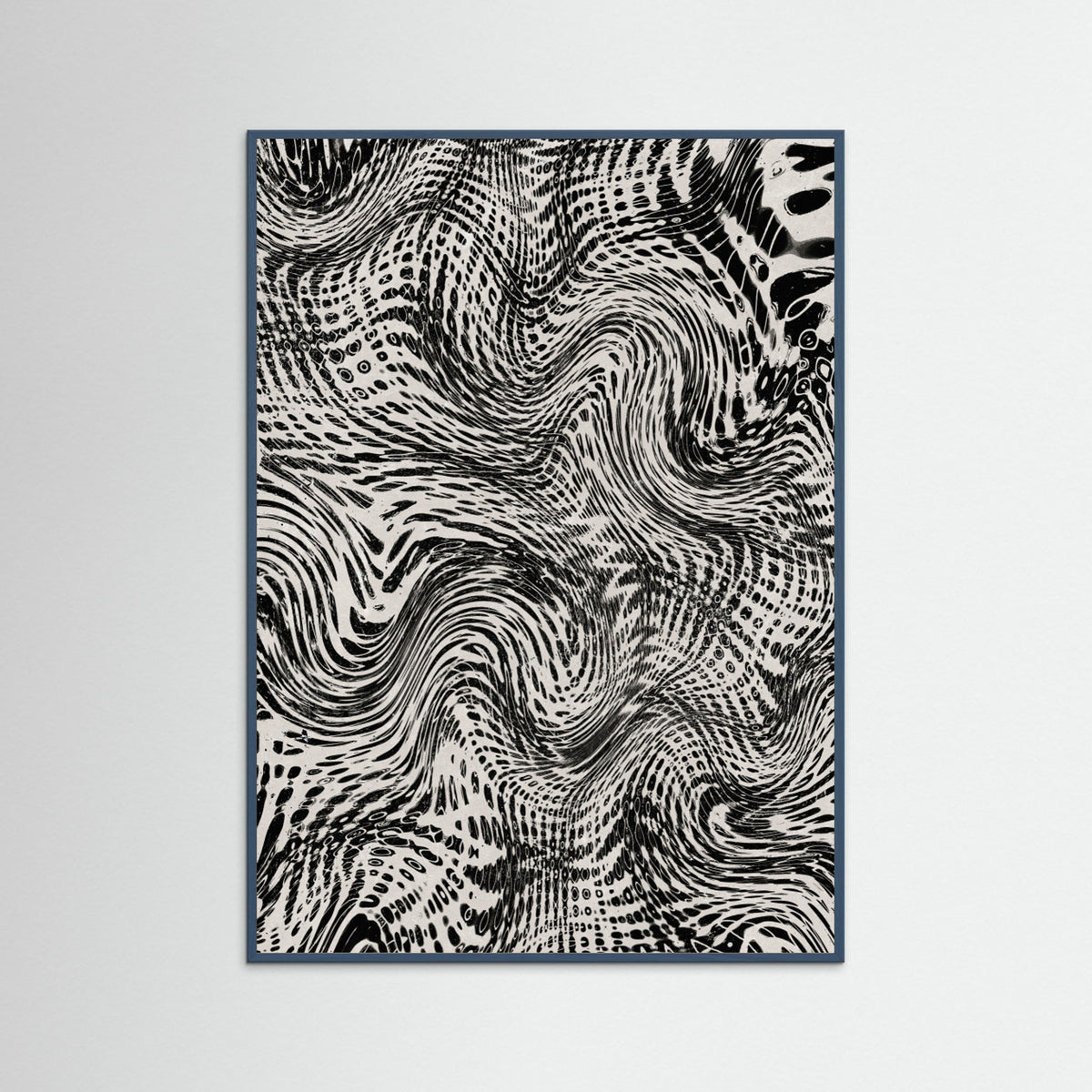 Teal Wood Black And White Net Pattern Poster