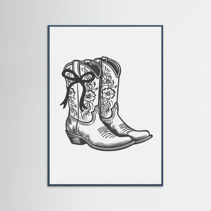 Black Cowgirl Boots with Bow Poster – Poster und Kunstdruck