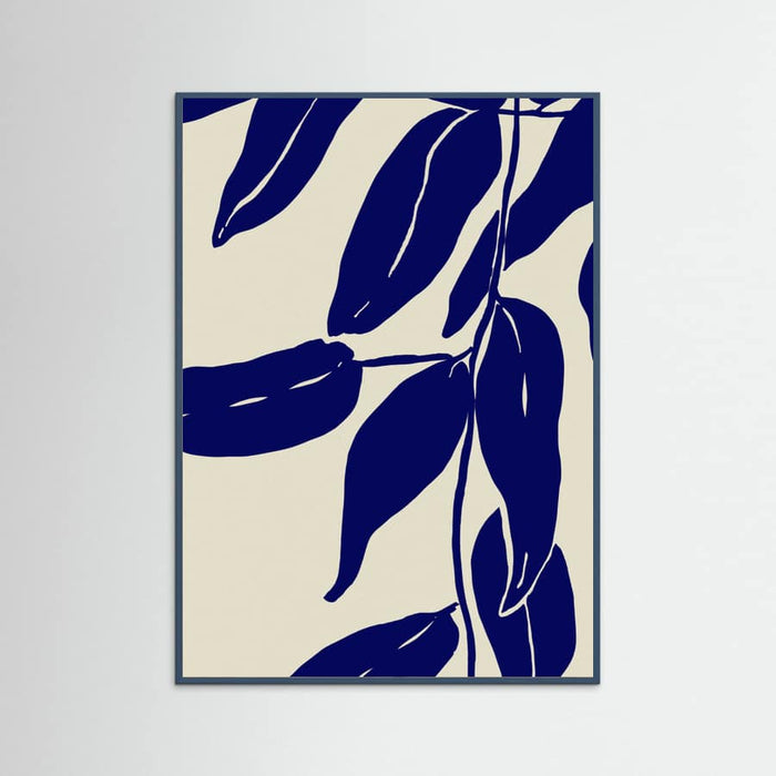 Blue Leafs Poster – Poster und Kunstdruck