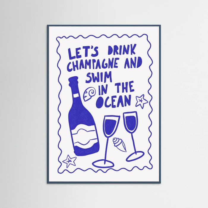 Plakat Champagne by the ocean – plakat i druk artystyczny