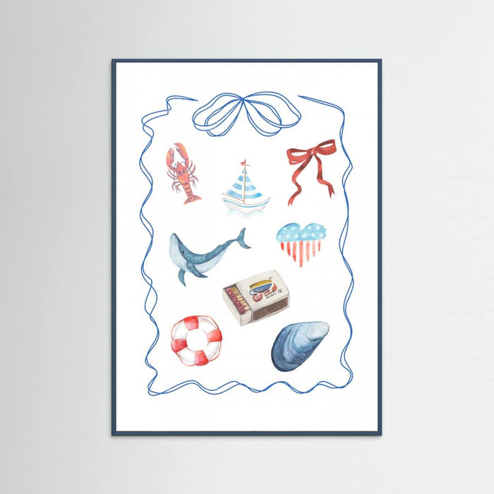 Coastal Collage Poster – poster and art print