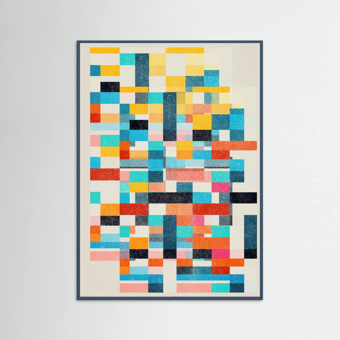 Teal Wood Colorful Pattern Poster
