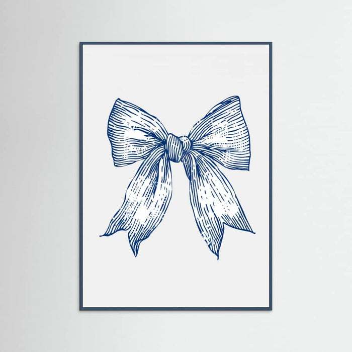 Dark Blue Coastal Striped Bow -juliste – juliste ja taidepainatus