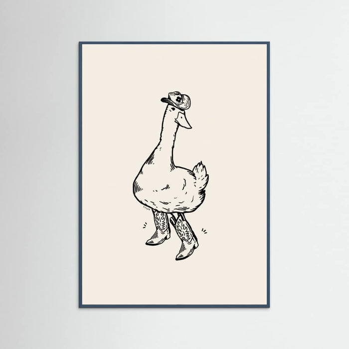 Teal Wood Duck wearing Western Boots Poster