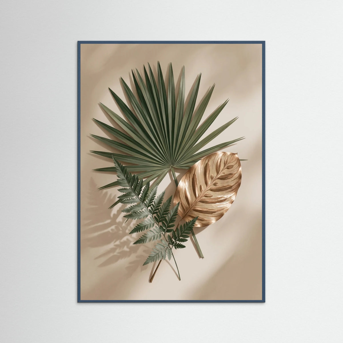 Teal Wood Gilded Tropics