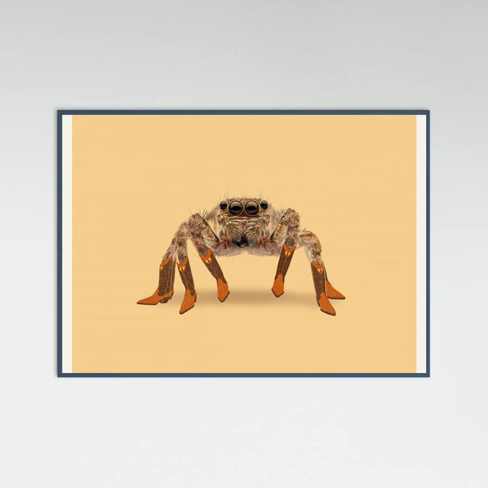Teal Wood Lydia the Leggiest Cowgirl Spider Poster
