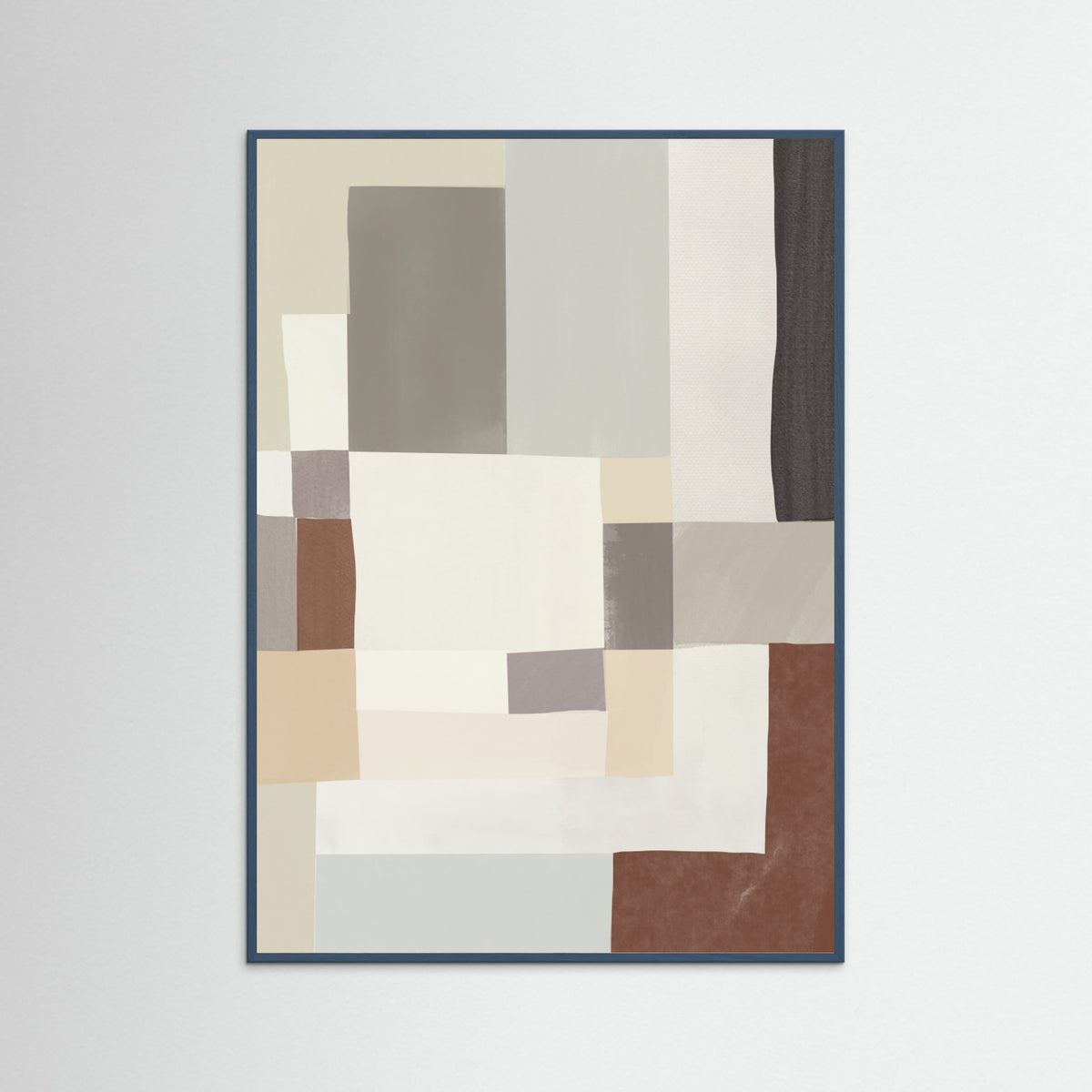 Teal Wood Neutral color geometrical abstract 02 Poster