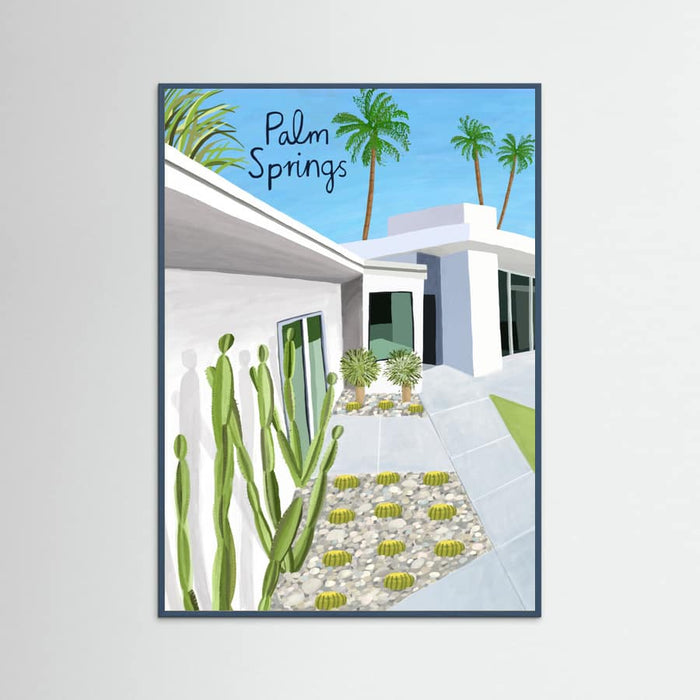 Teal Wood Palm Springs Modern Architecture by Artist Carla Daly Poster