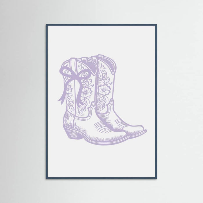 Purple Cowgirl Boots with Bow Poster – Poster und Kunstdruck