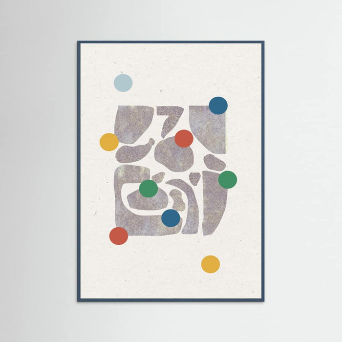 Retro Dots and Paper Poster – plakat og kunsttryk