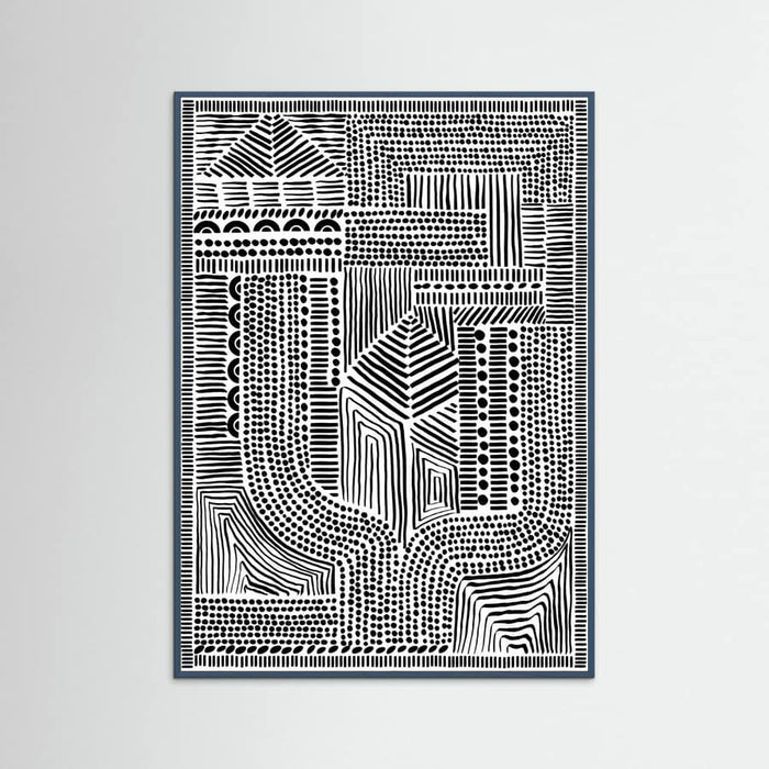 Teal Wood Tribal Abstract Poster