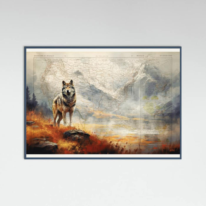 Teal Wood Wolf Valley Poster