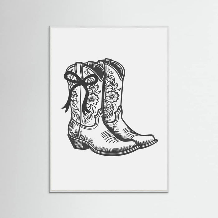 Black Cowgirl Boots with Bow Poster – Poster und Kunstdruck
