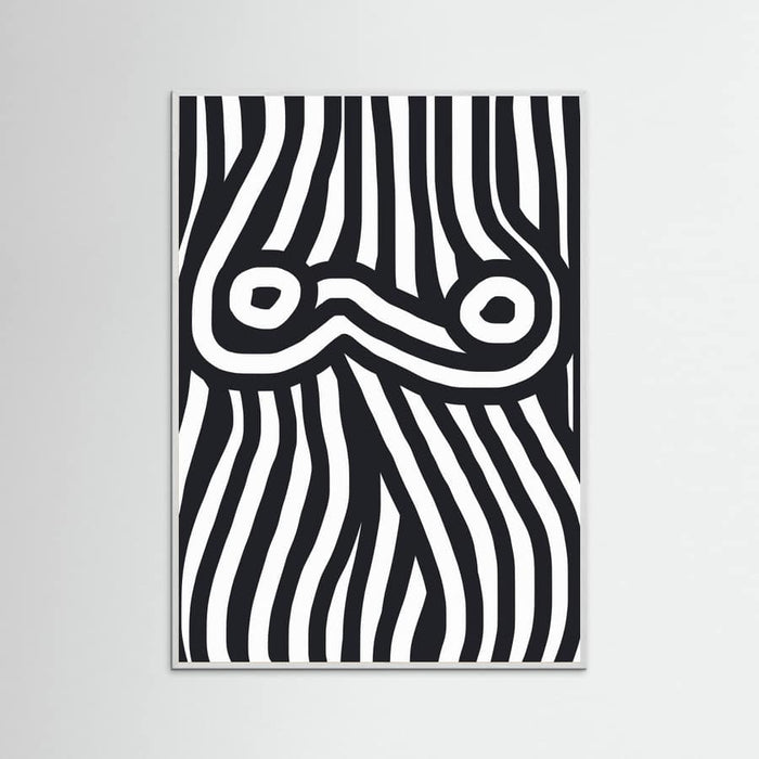 Plakat Black and White Striped Nude – plakat i druk artystyczny