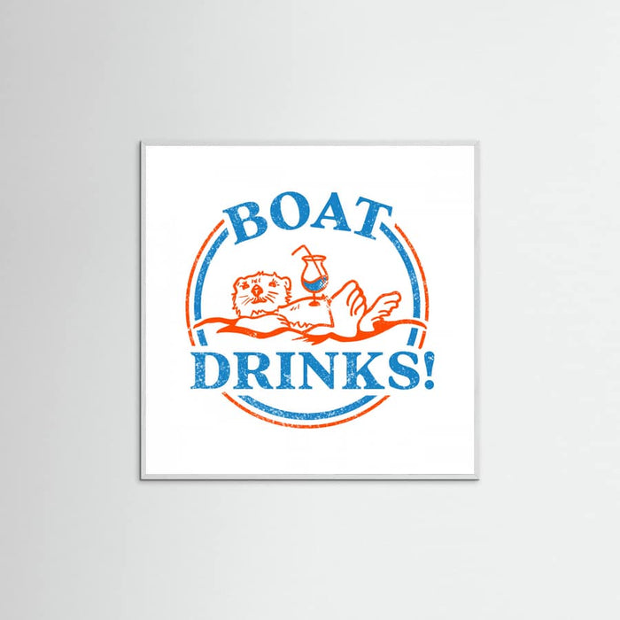 Boat Drinks Cocktail Drinking Otter Poster – plakat og kunsttryk